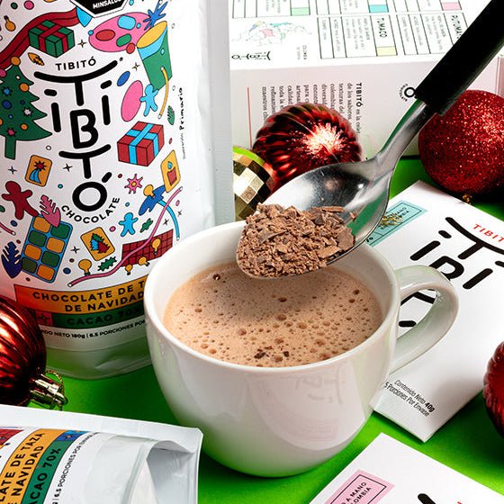 Chocolate de taza Navidad 70% cacao - Tibitó