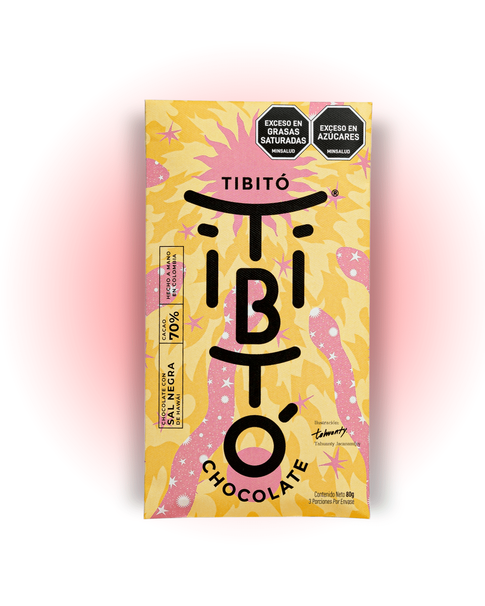 Chocolate oscuro 70% cacao con sal negra - Tibitó