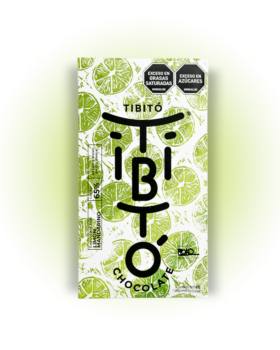 Chocolate semiamargo 65% cacao con limón mandarino - Tibitó